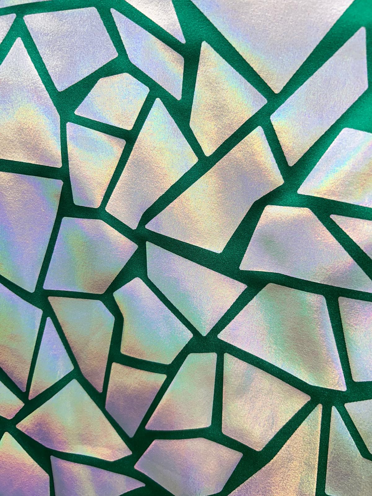 Hologram Foil Print Lycra/Spandex