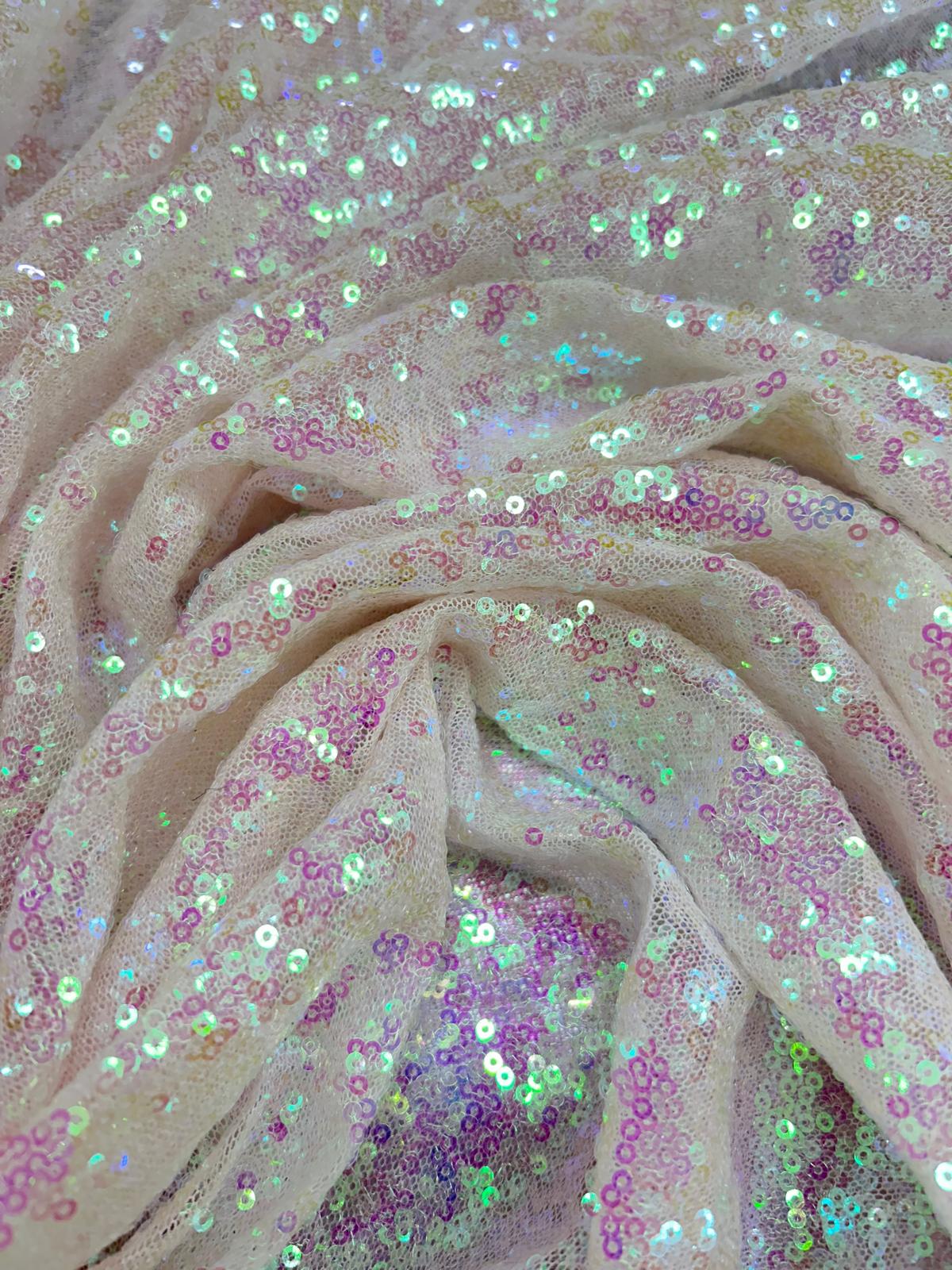 Iridescent Sequins With Mesh