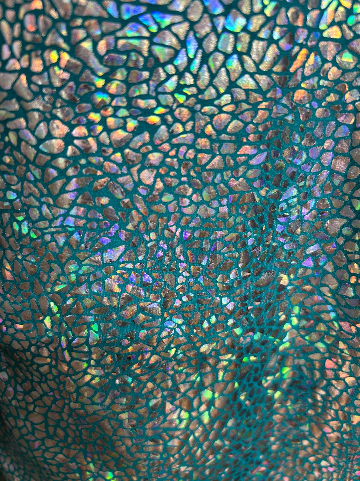 Hologram Mettalic Foil Stretch Lycra/Spandex