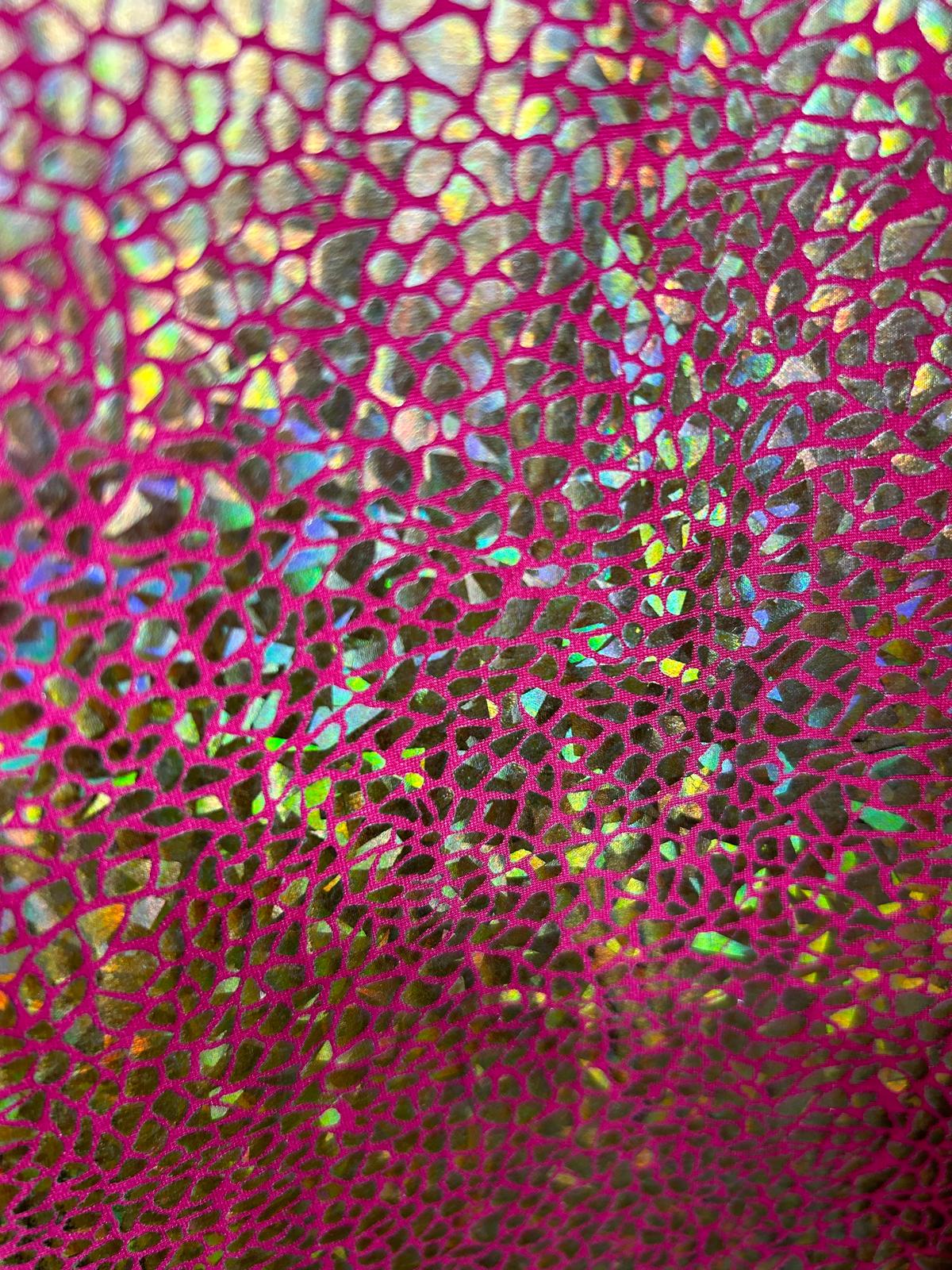 Hologram Mettalic Foil Stretch Lycra/Spandex