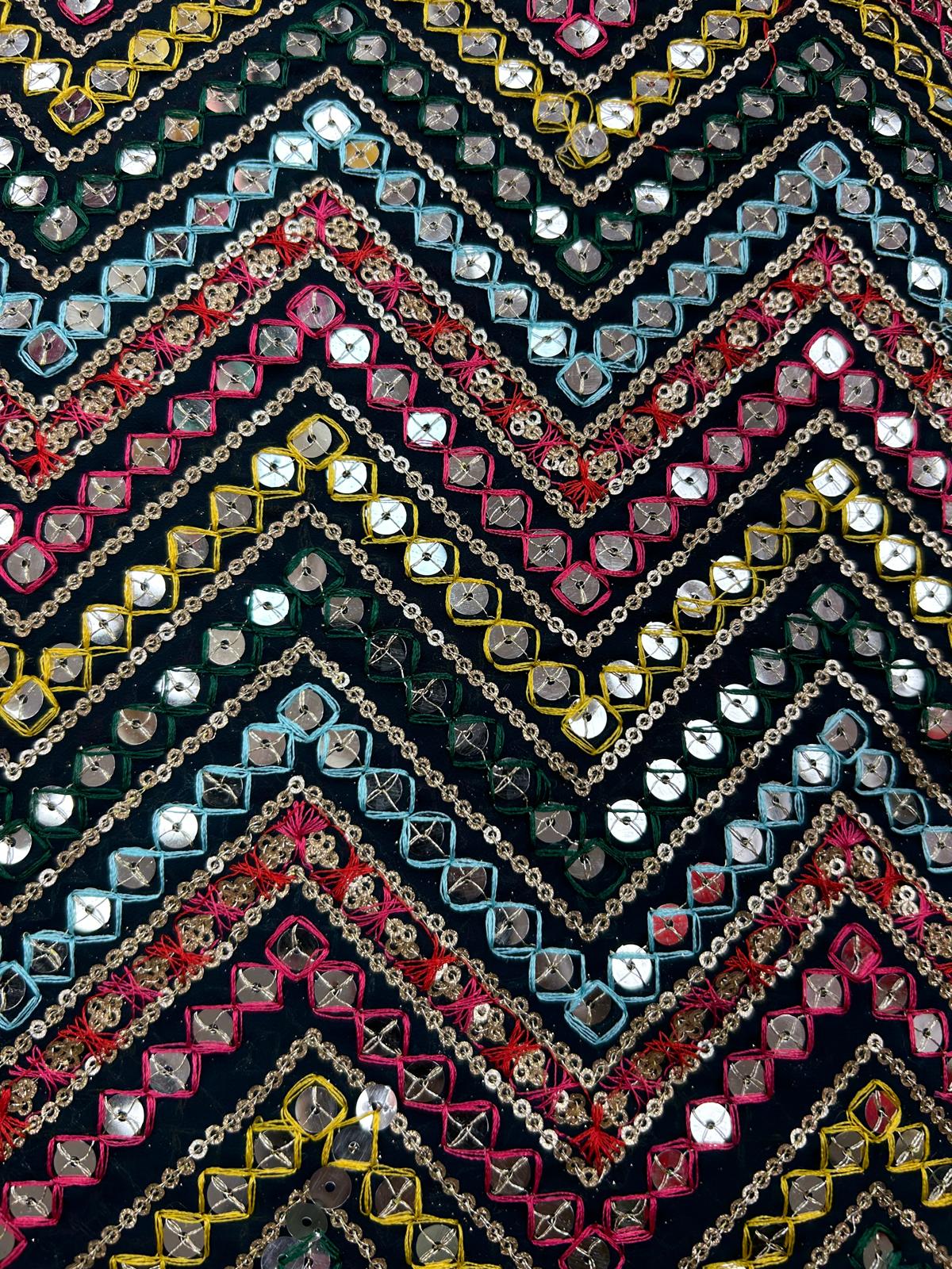 Mirror Look Embroiderd Fabric