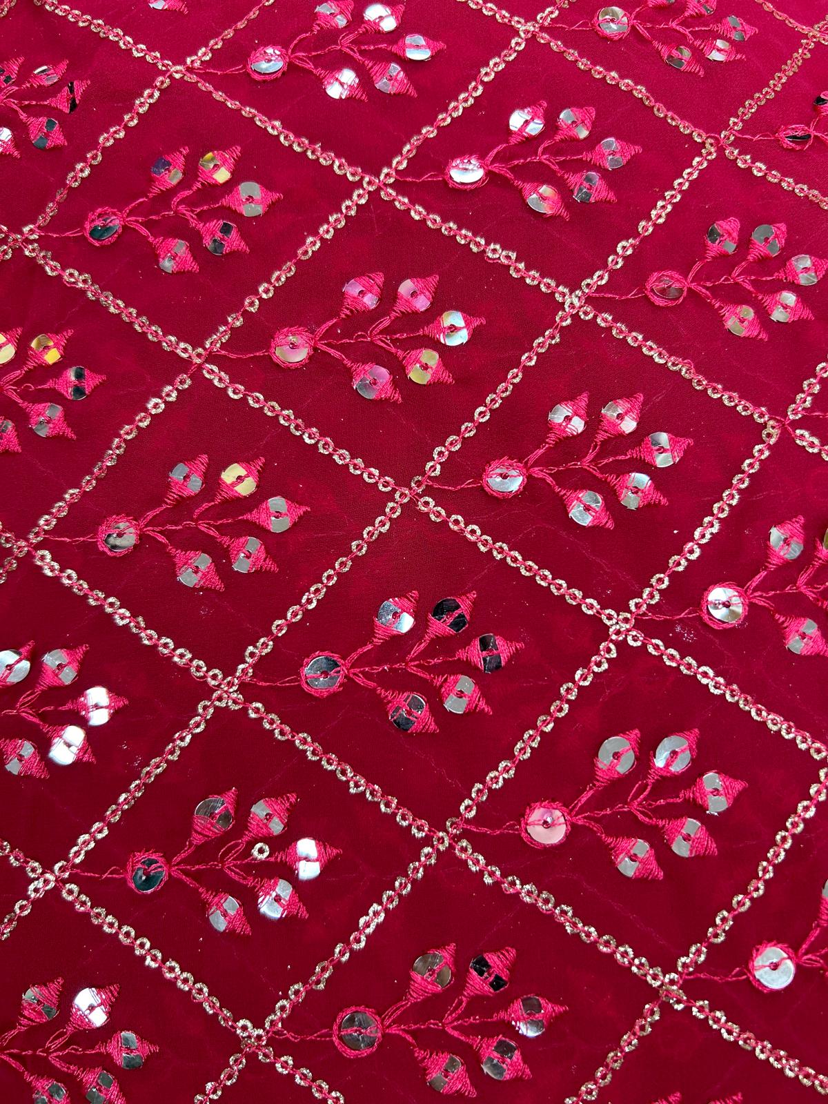 Mirror Look Embroiderd Fabric