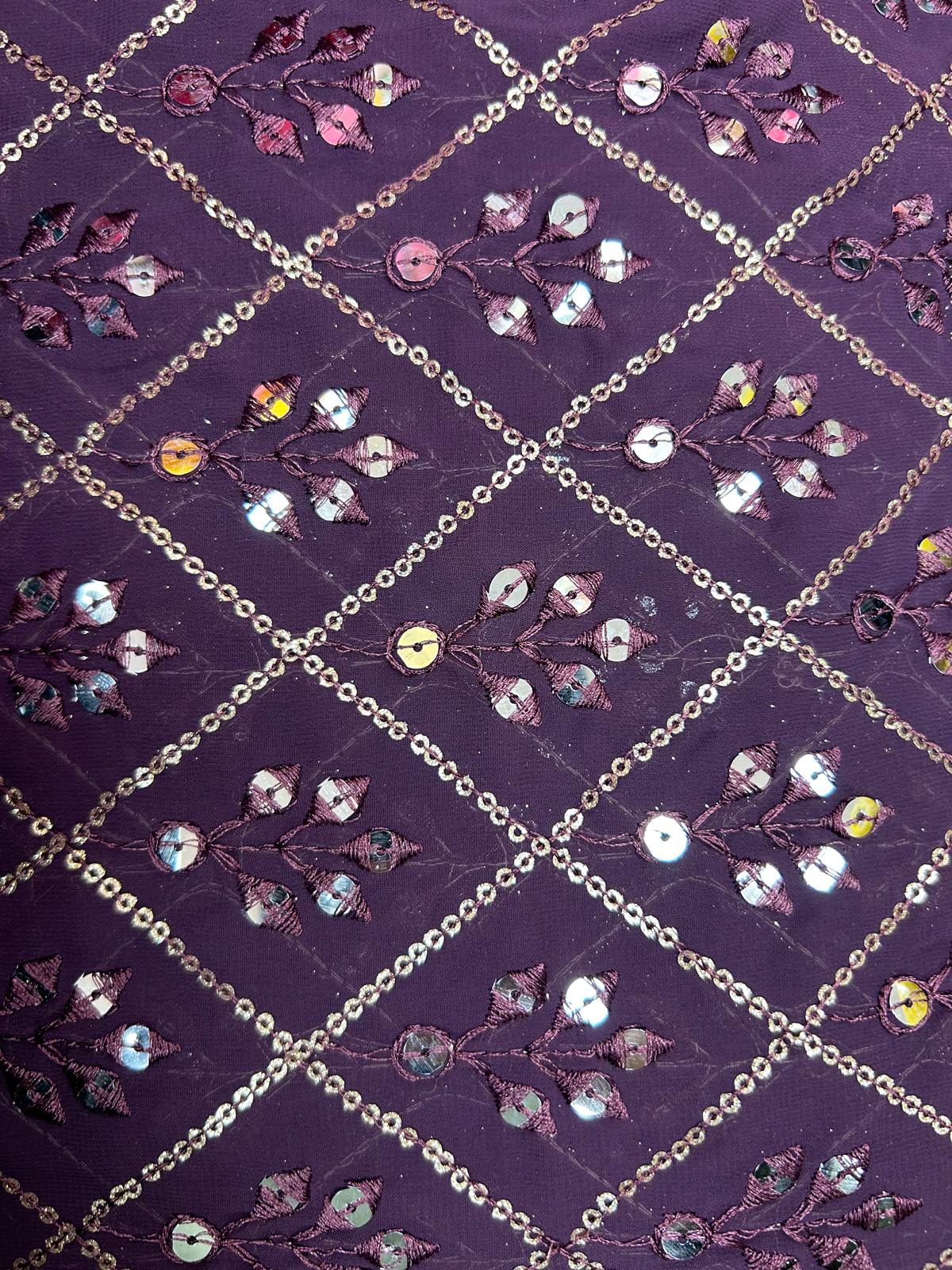 Mirror Look Embroiderd Fabric