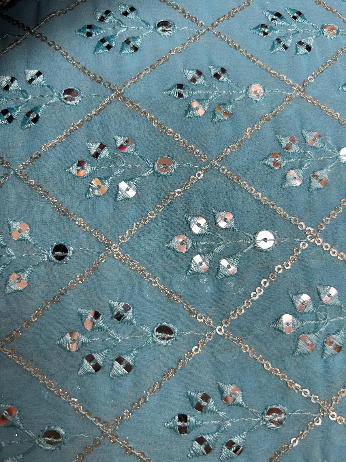 Mirror Look Embroiderd Fabric