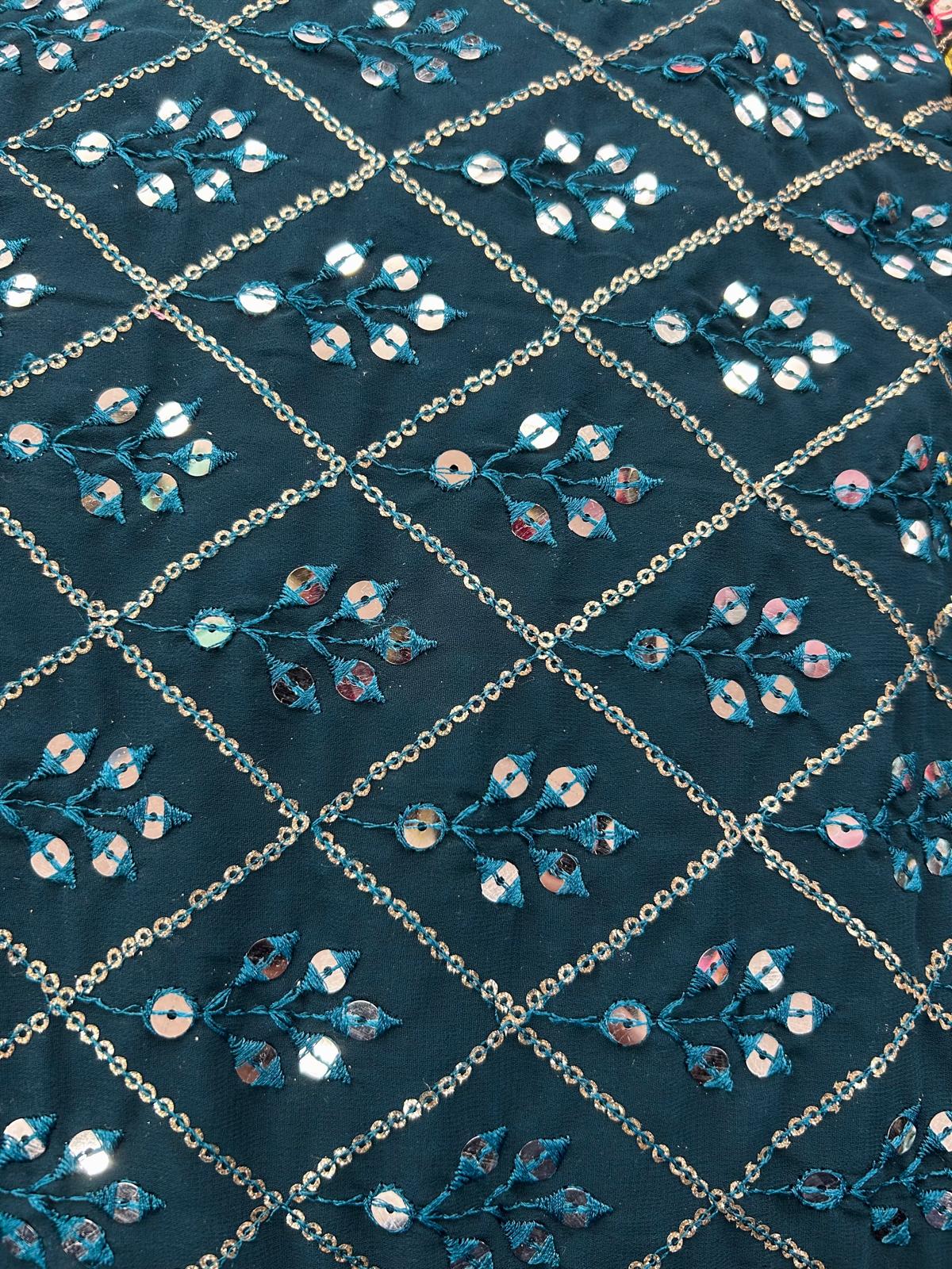 Mirror Look Embroiderd Fabric