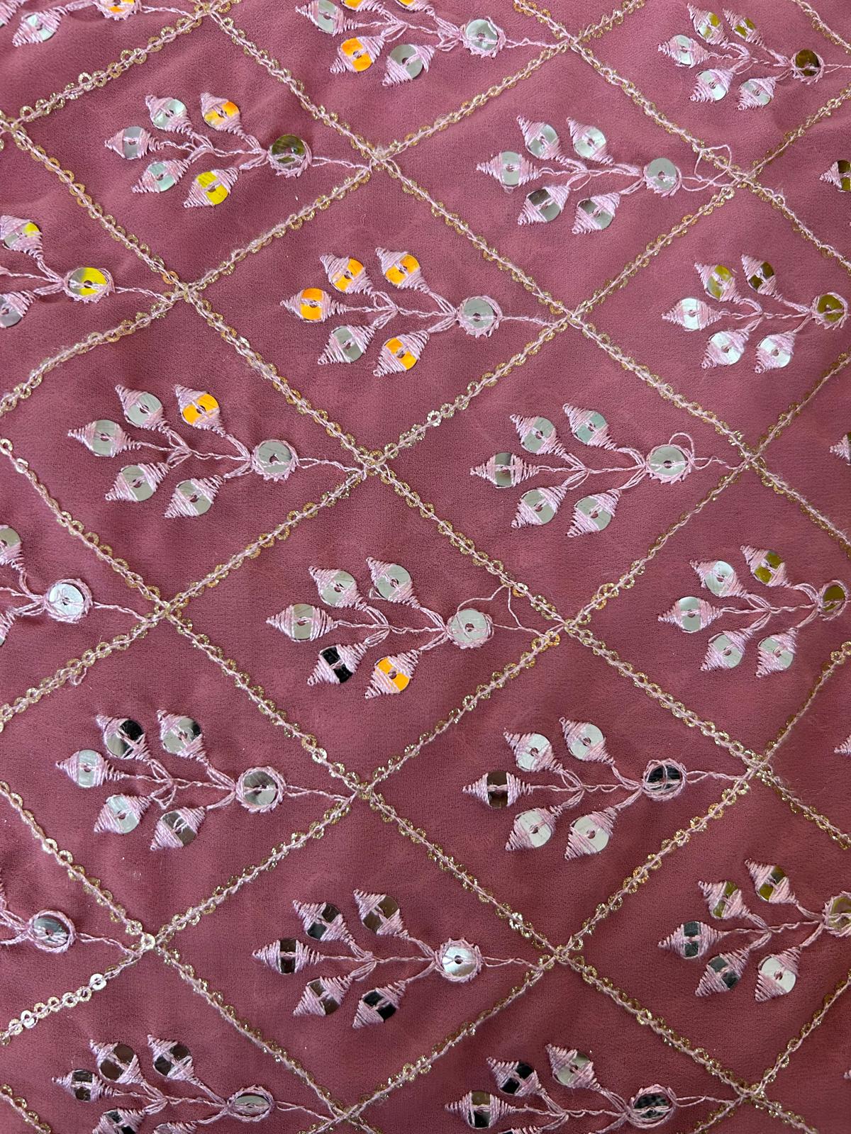 Mirror Look Embroiderd Fabric