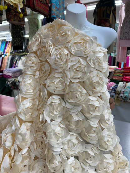 Ribbon Work Roses On Mesh