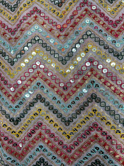 Mirror Look Embroiderd Fabric