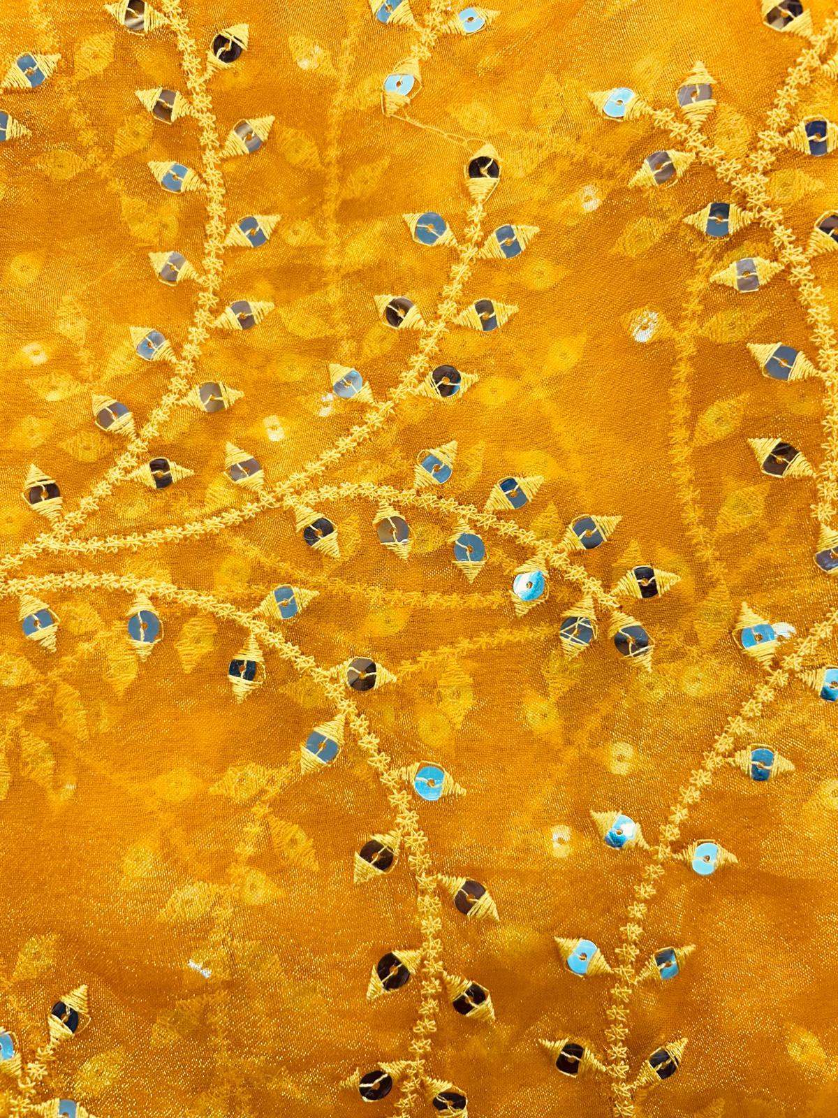 Mirror Look Embroiderd Fabric