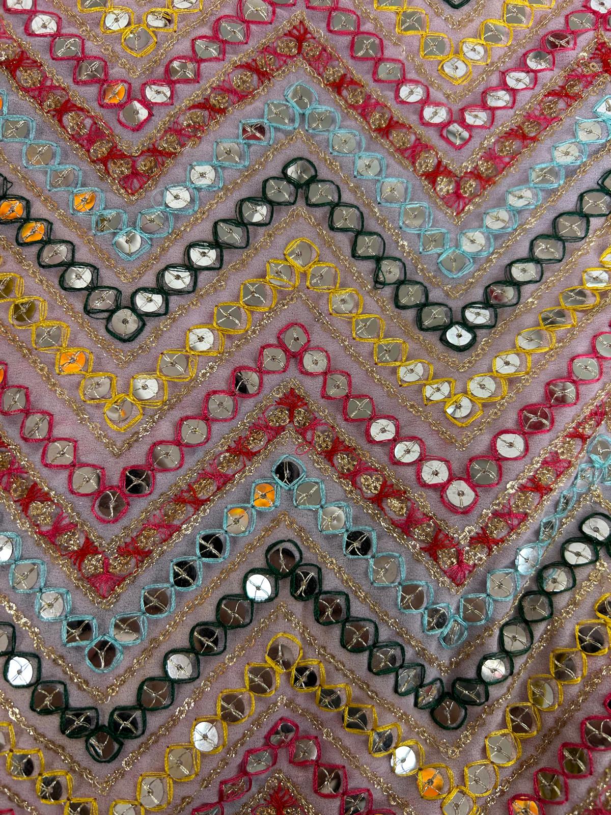Mirror Look Embroiderd Fabric
