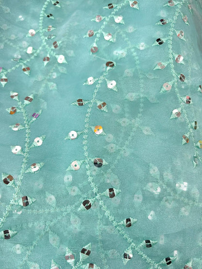 Mirror Look Embroiderd Fabric